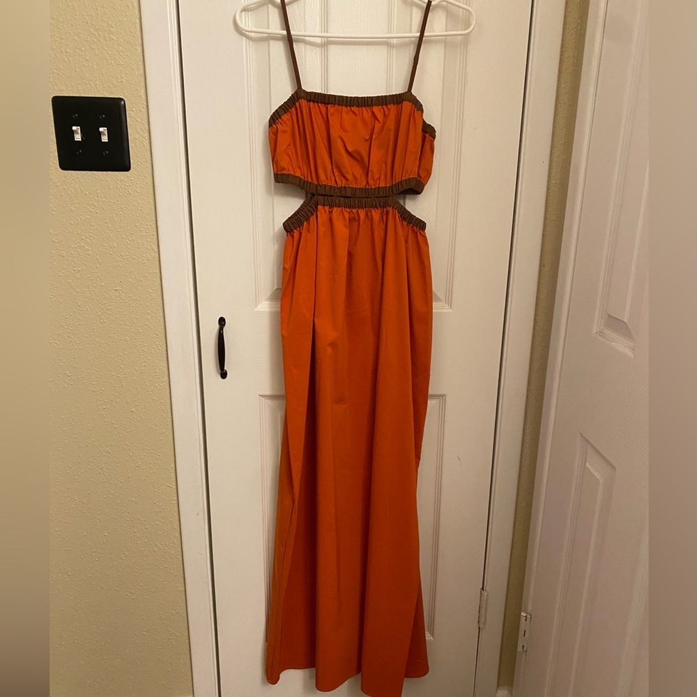 Forever 21 Burnt Orange Cutout Maxi Dress